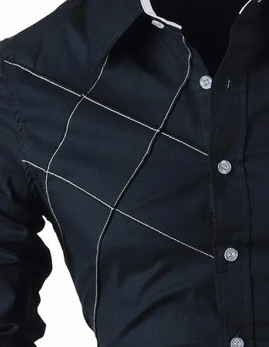 Vista 98 de jeansian - Camisas de manga larga de ajuste entallado para hombre (8397), con botones, informales y de vestir.