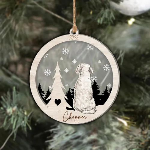 Vista 253 de Nazenti Adorno de Navidad conmemorativo personalizado, regalo personalizado de recuerdo de perro, condolencias por pérdida de mascotas, sabueso