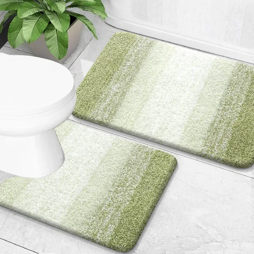 Vista 81 de OLANLY - Juego de tapetes para baño de 2 piezas, de microfibra, suaves y absorbentes, antideslizantes, lavables a máquina y para secadora, felpudos