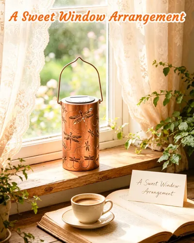 Vista 7 de ANYTALK Faroles Solares de Libélula para Exteriores Impermeables, Regalos de Cumpleaños para Mujeres Mamá Abuela, Luces Solares Colgantes