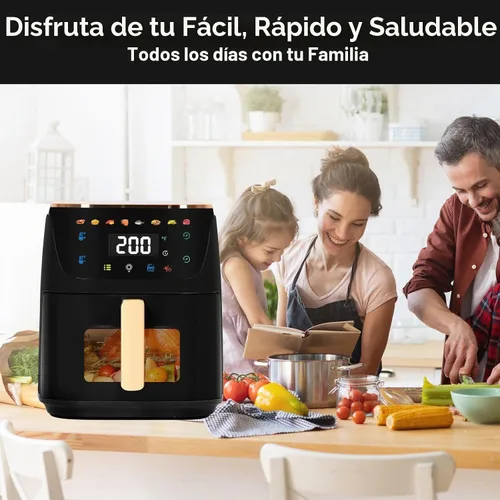Vista 5 de Panana Freidora de Aire Grande de 8QT Compacta, Freidora de Aire con 8 Menús Preestablecidos, Preajustes de Control Digital de Un Toque, Pantalla
