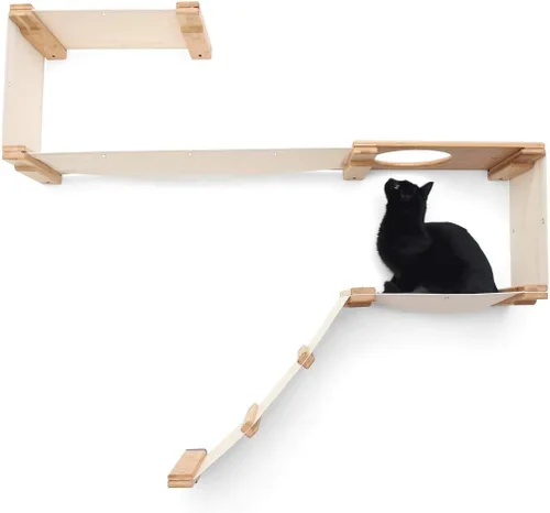Vista 6 de Catastrophic Creations Play Cat Condo - Árbol de gato montado en la pared - Puente de pared para gatos - Muebles de salón y juego - Juego de muebles