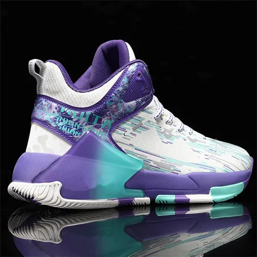 Vista 3 de HYKYYDS Tenis de baloncesto para hombre transpirables con amortiguación de moda antideslizantes para deportes al aire libre para correr tenis fitness