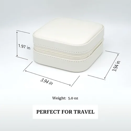 Vista 4 de Joyero de viaje con espejo, estuche de viaje, organizador de viaje de joyería, estuche de viaje de piel sintética, estuche de joyería de viaje
