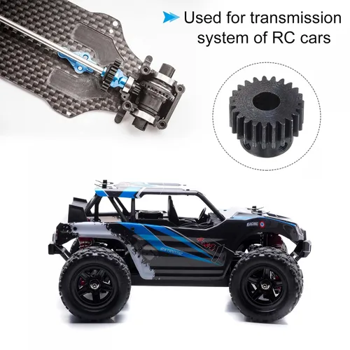 Vista 5 de uxcell Engranaje de piñón 1Mod 23T de 0.315 in de diámetro de acero endurecido para motor con paso para transmisión de engranajes de coche RC