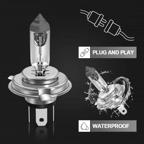 Vista 5 de WinPower HS1 PX43T Bombilla Halógena, 12V 35/35W 4300K Luz Blanca Brillante para Motocicleta Faro de Alta y Baja Intensidad, Reemplazo, Paquete de 2