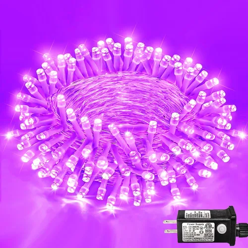 Vista 38 de 120 luces LED rojas y blancas de Navidad para exteriores, cadena de luces de Navidad de 40 pies, 8 modos, luces de hadas rojas y blancas