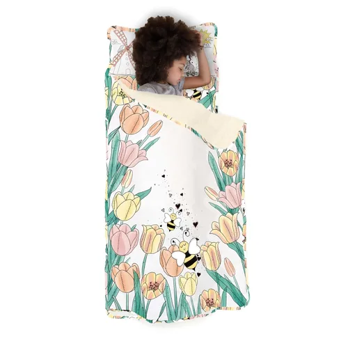 Vista 15 de JumpOff Jo - Colchoneta para siesta para niños, saco de dormir para niños con almohada extraíble y manta ultra suave para preescolar, guardería