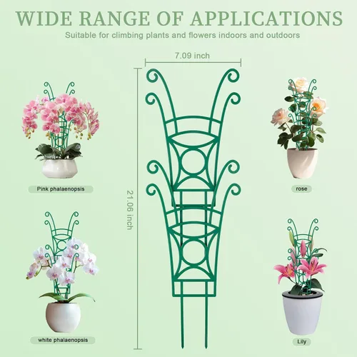 Vista 2 de Paquete de 4 enrejados apilables para plantas trepadoras, enrejado de jardín para interiores y exteriores, soporte para plantas de hiedra, hoya