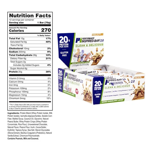Vista 7 de Performance Inspired Nutrición - Caja mixta de 12 barras de proteína 2.0