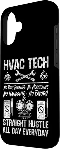 Vista 2 de HVAC Technician Tech Vintage HVAC Tech No Rich Parents No Case for iPhone 16