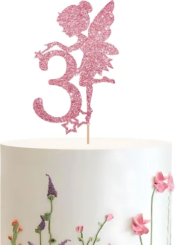 Vista 13 de Decoración para pastel de primer cumpleaños de hadas de oro rosa, decoración temática de hadas de jardín para primer aniversario/fiesta