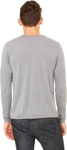 Vista 5 de Canvas Men's - Camiseta de manga larga 100% algodón de 4.2 onzas, modelo Filmore 3501para hombre, Gris, S