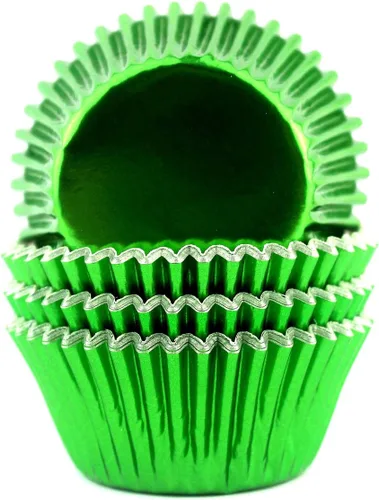 Vista 13 de Moldes de aluminio para cupcakes para fiesta de Halloween, tazas para hornear estándar, 100 unidades (negro)