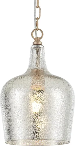 Vista 20 de Lámpara colgante de cristal con semillas de madera de granja, lámpara colgante industrial ajustable para cocina, isla, comedor, dormitorio Sembrado