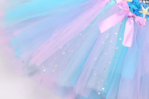 Vista 5 de Davsolly Mermaid Costume for Girls Led Light Up Mermaid Dress for Mermaid Birthday Decorations Gifts Halloween Dress Up