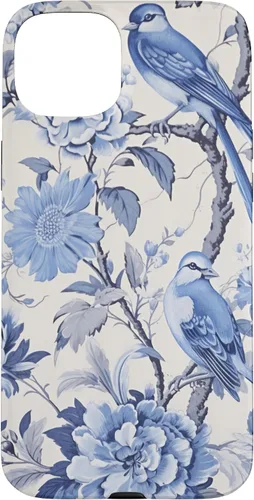 Vista 9 de Chinoiserie Floral Toile Blue and White Case for iPhone 16
