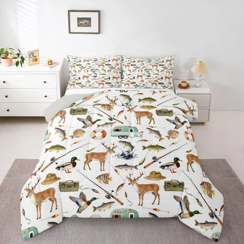 Vista 45 de Erosebridal American Flag Twin Comforter Set Army Green Camo Bedding Set for Kids Boys Girls Bear Claw Hunting Theme Bed Set Camoflage Camping