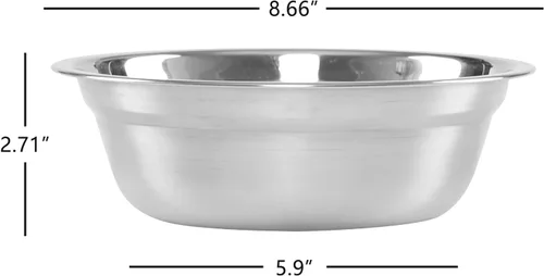 Vista 3 de 4 paquetes de cuencos de acero inoxidable para mezclar, cuencos para servir, 8.66 pulgadas