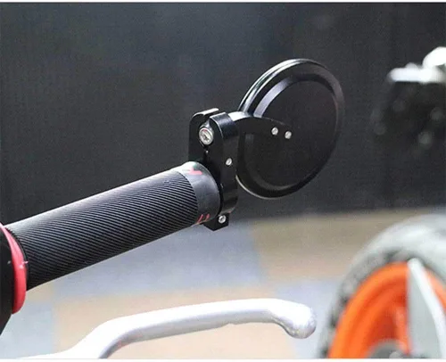Vista 4 de 1 par de espejos de motocicleta redondos CNC negros compatibles con Ducati Scrambler Cafe Racer 2020