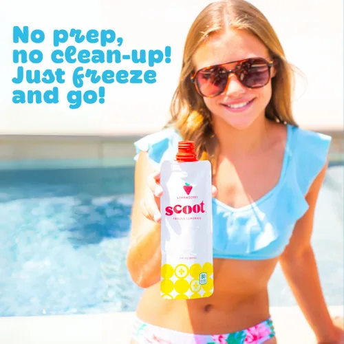 Vista 6 de Scoot Frozen Lemonade Original Lemon Bolsas de 3 onzas de limonada clásica con sabor a limón, listas para congelar, exprimir en un granizado
