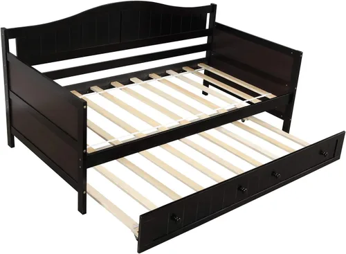 Vista 9 de Harper & Bright Designs Sofá cama individual con cama nido, marco de sofá cama individual de madera para dormitorio, habitación de invitados, sala