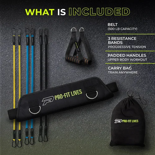 Vista 4 de Cinturón de empuje de cadera para mancuernas, cinturón de peso ajustable con bandas de resistencia y asas para entrenamientos de cuerpo completo, se