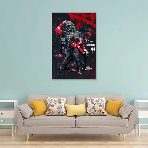 Vista 2 de GAGALU Elly De La Cruz - Póster impreso en lienzo de béisbol, arte de pared para decoración de oficina en casa, pintura #5916, sin marco, 12 x 18