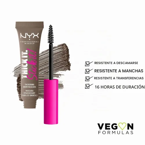 Vista 2 de NYX PROFESSIONAL MAKEUP Thick It Stick It Máscara Engrosante para Cejas, Gel para Cejas - Taupe 01 TAUPE