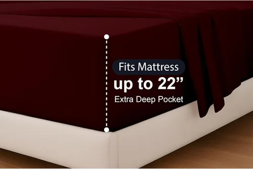 Vista 2 de Cottingon Juego de sábanas de 4 piezas extra profundas de 100 % algodón, ropa de cama suave y de lujo que se adapta a bolsillos extra profundos