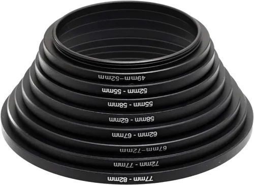 Vista 2 de Fotasy Juego de anillos escalonados de filtro de metal negro anodizado, anillos adaptadores de lente escalonadora 1.929-2.047 in 2.047-2.165 in