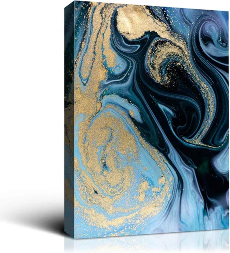 Vista 35 de Denzoer - Lienzo decorativo para pared, pintura abstracta, decoración de pared, pintura contemporánea con envoltura de galería, ilustraciones