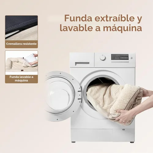 Vista 6 de EHEYCIGA - Cama ortopédica para perros de tamaño mediano, cama de espuma viscoelástica para perros, color beige Small Dog Sofa with Washable