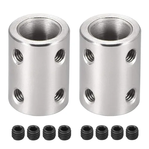 Vista 4 de TA-VIGOR Tornillo de acoplamiento de eje de 0.197 in a 0.197 in, D14 mm x L22 mm de diámetro de acero inoxidable rígido acoplador de eje conector
