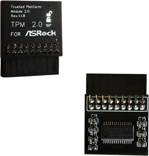 Vista 7 de Profesional TPM2.0 Módulo de seguridad LPC 14 Pin como tarjeta de placas base bastidor de roca para como roca TPM2-SLI-S-SPI plataforma pieza