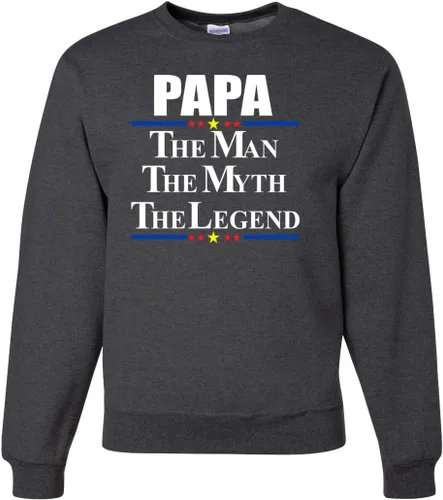 Vista 11 de Wild Bobby Papa The Man Myth Legend Funny Gift Idea Father's Day Unisex Crewneck Sweatshirt Negro