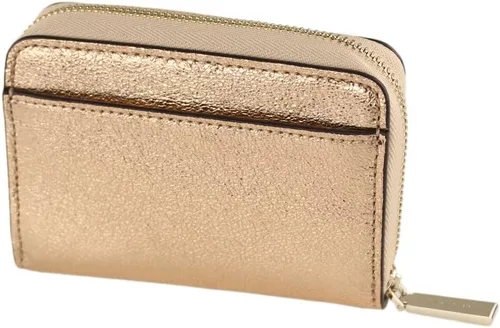Vista 3 de Kate Spade - Funda pequeña con cremallera alrededor de tarjetero para fiestas, Oro, Cartera