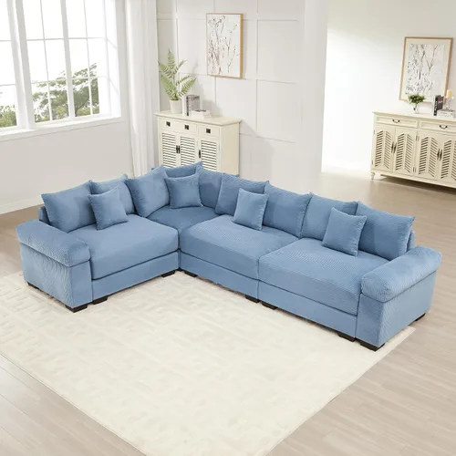 Vista 66 de ODUSE-DAILY Sofá modular de gran tamaño de 117.3 pulgadas, sofás modulares grandes de pana para sala de estar, sofás de 3 plazas, moderno juego