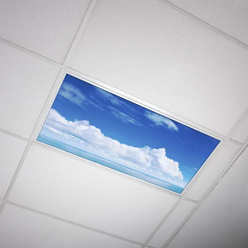 Vista 19 de Cubierta de luz fluorescente para luces de techo de aula, nubes rosadas, inserto de película retroiluminada de alta calidad 2 x 4