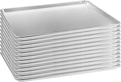 Vista 10 de HARDURA - Bandeja de aluminio para hornear de 18 pulgadas de largo x 13 pulgadas de ancho x 1 pulgadas de alto, 12 paquetes, para horno en panadería