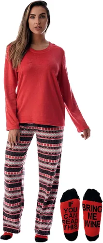 Vista 14 de Just Love Pajama Pants Set Womens with Socks negro - días festivos mixtos