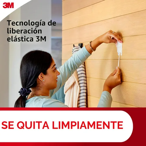 Vista 9 de Command - Gancho triple extragrande de níquel satinado, 1 gancho, 3 tiras, ganchos de pared para colgar sin daños con tiras adhesivas, ganchos