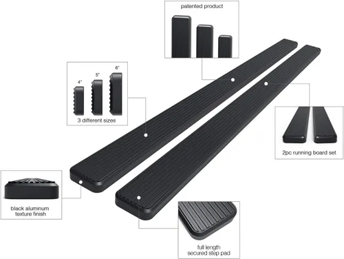 Vista 5 de iBoard estribos para Jeep Wrangler Sport Utility 2007-2017, 2 puertas, Negro