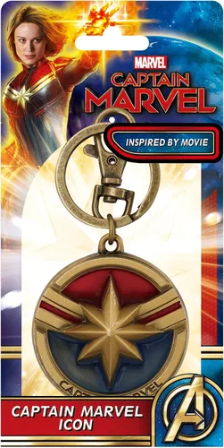Vista 2 de Llavero de peltre con el logotipo del capitán de Marvel