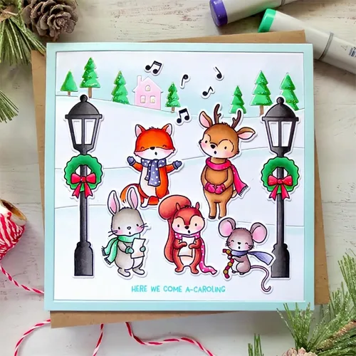 Vista 5 de FA La La La - Juego de sellos y troqueles de silicona transparente para hacer tarjetas, plantillas de corte para álbumes de recortes, álbum