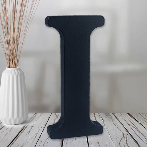 Vista 16 de AOCEAN Letras de madera negra de 6 pulgadas Letras de madera sin terminar para decoración de pared Letras decorativas de pie Rebanadas Tablero