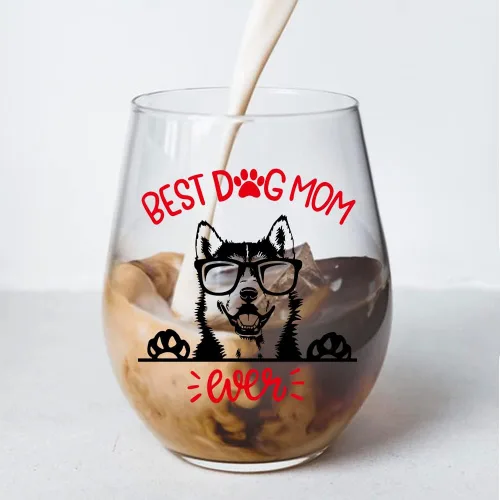 Vista 3 de Perfectin - Vaso de vino con texto en caja de regalo, con temática de perro, regalo para amantes de los perros
