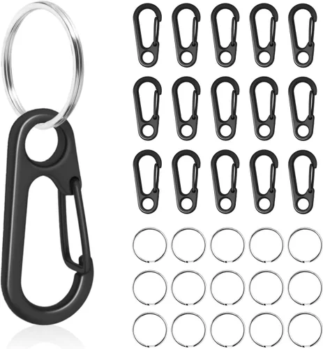 Vista 9 de Small Carabiner Clip Metal Spring Snap Hooks Mini Paracord Hanging Clips for Camera Strap, Flashlight, Key Chain