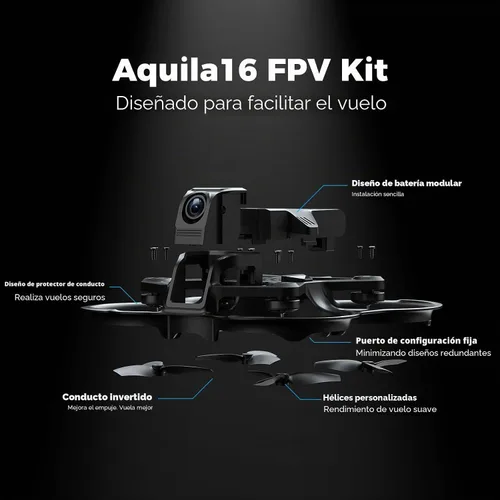 Vista 3 de BETAFPV Aquila16 FPV Kit con transmisor LiteRadio 2 SE para simulador, gafas VR03 con función de grabación DVR, 3 modos de vuelo, kit RTF 1S