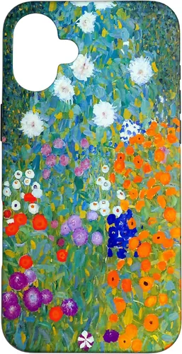Vista 22 de Funda para iPhone 16 Gustav Klimt Flower Garden